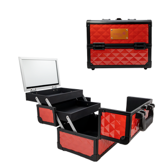Makeup Train Case Organizer With Mirror