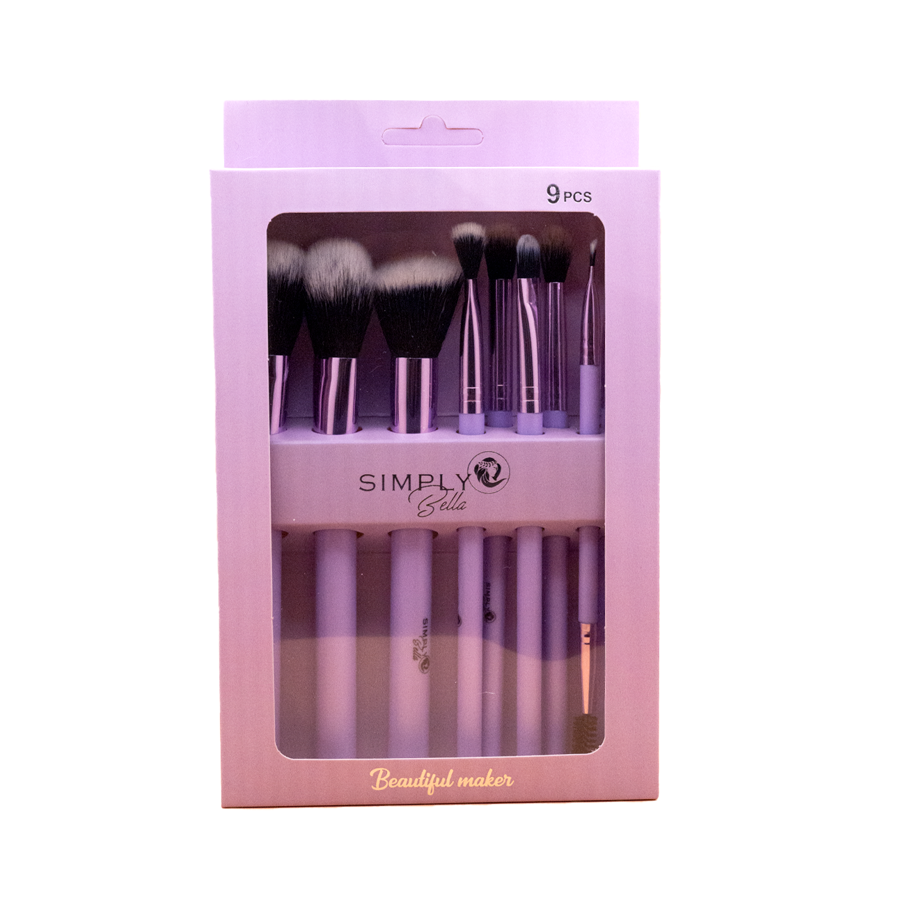 9-Piece Makeup Brush Set – Pink & Purple Precision