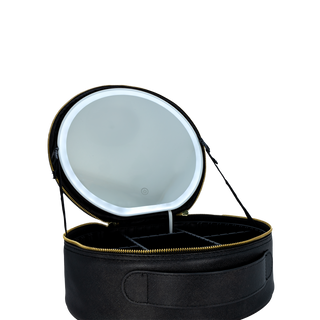Round Cosmetic Case with Light Mirror