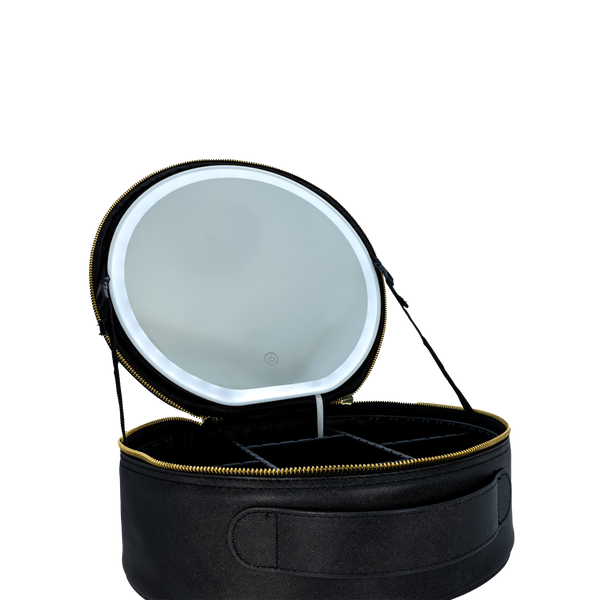 Round Cosmetic Case with Light Mirror - Cosmetic For Sale | Simply ...