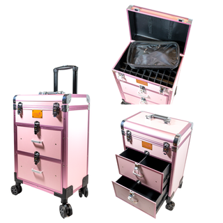 Rolling Makeup Train with Drawers