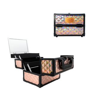 Makeup Train Case Organizer With Mirror