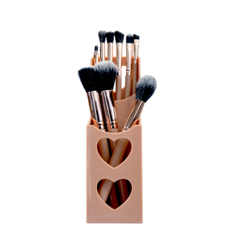 Professional 9-Piece Makeup Brush Set – Purple, Peach & Tan