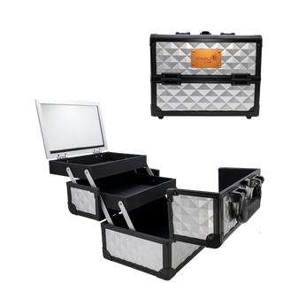 Makeup Train Case Organizer With Mirror