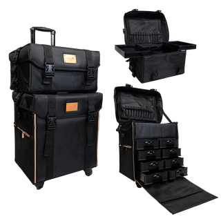 2 in 1 Luggage Cosmetic Storage With Compartments (Black)