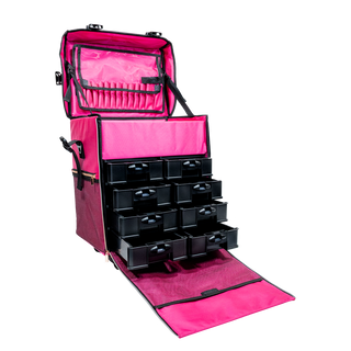 2 in 1 Luggage Cosmetic Storage With Compartments (Pink)