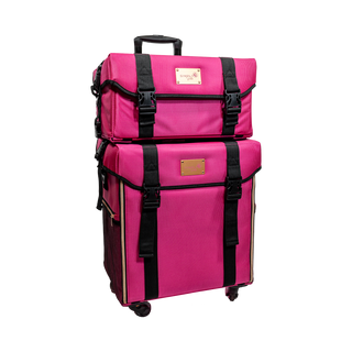 2 in 1 Luggage Cosmetic Storage With Compartments (Pink)